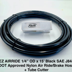 1/4" OD x 15' D.O.T. NYLON REINFORCED AIR LINE + Tube Cutter